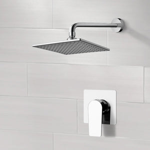 Chrome Shower Faucet Set with 8" Rain Shower Head