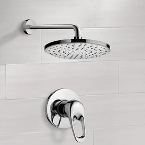 Chrome Shower Faucet Set with 8" Rain Shower Head