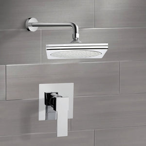 Chrome Shower Faucet Set with 9" Rain Shower Head