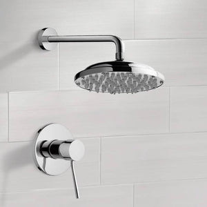 Chrome Shower Faucet Set with 9" Rain Shower Head