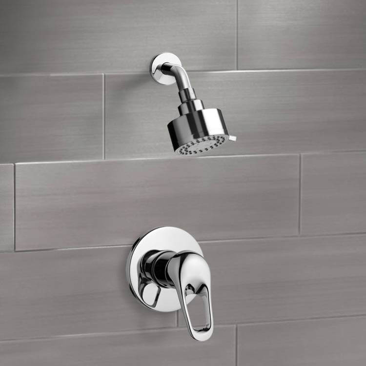 Chrome Shower Faucet Set with Multi Function Shower Head