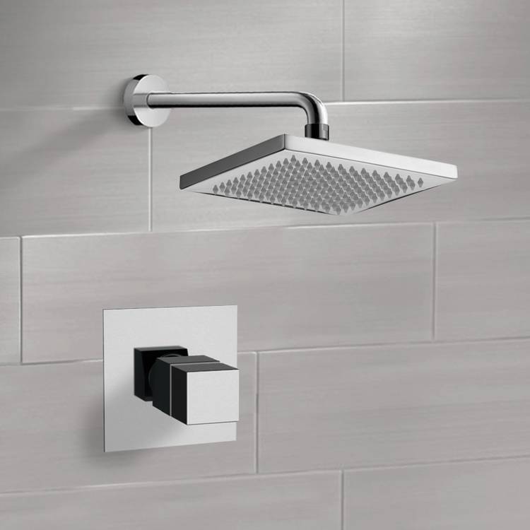 Thermostatic Shower Faucet Set with 8" Rain Shower Head