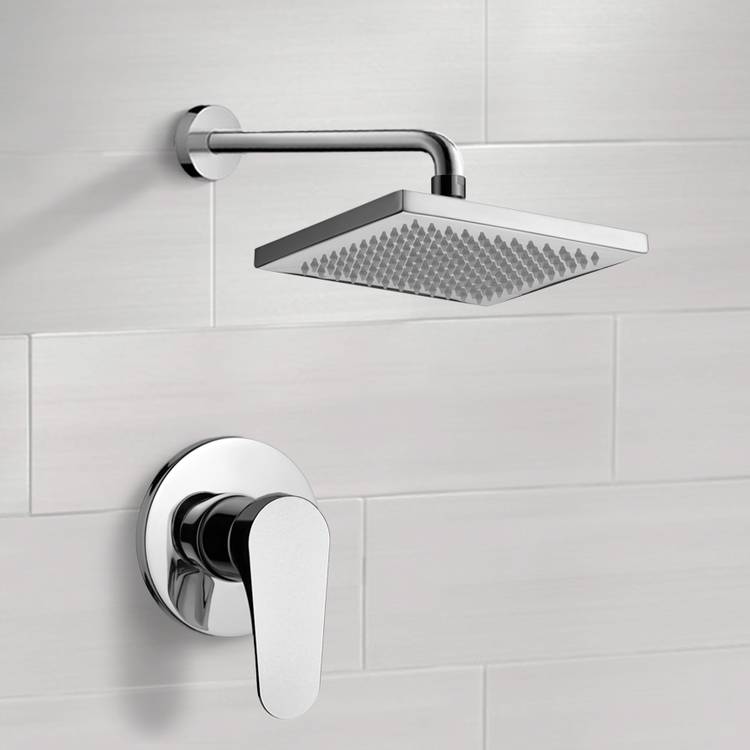 Shower Faucet Set with 8" Rain Shower Head