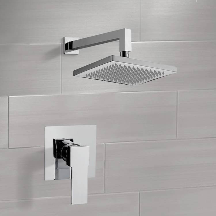 Shower Faucet Set with 8" Rain Shower Head