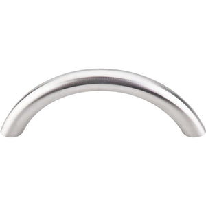 Top Knobs SS13 Solid Bowed Bar Pull 3" - Brushed Stainless Steel