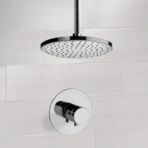 Chrome Thermostatic Shower Faucet Set with 8" Rain Ceiling Shower Head