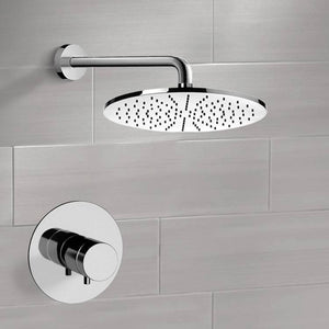 Thermostatic Shower Faucet Set with 12" Rain Shower Head