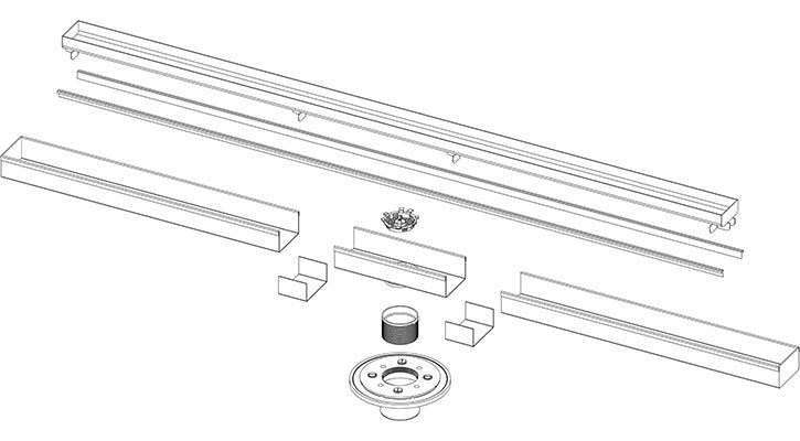Infinity Drain STIF AS 6560 60" Complete Kit for the Tile Insert 65