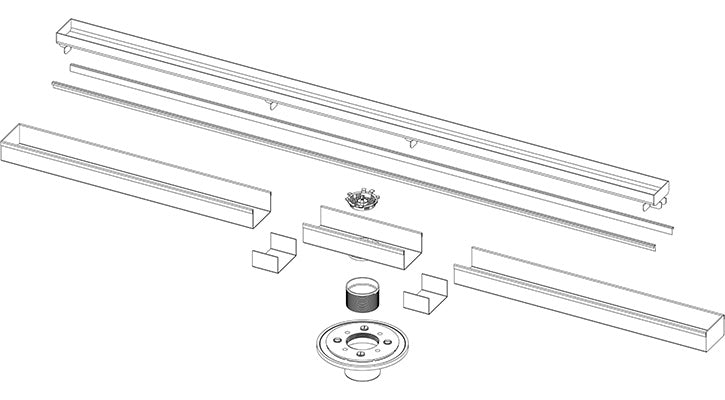 Infinity Drain STIF AS 6580 80" Complete Kit for Tile Insert 65 All