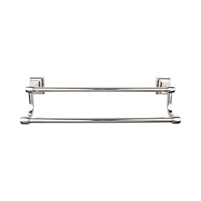 Top Knobs STK7BSN Stratton Bath 18" Double Towel Bar - Polished Nickel