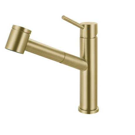 FRANKE STL-PO-GLD Steel 9-in Single Handle Pull-Out Kitchen Faucet in Gold In Gold