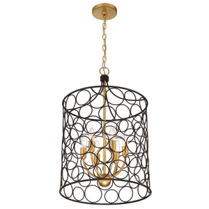 Stemmons 6 Light Bronze + Antique Gold Mini Chandelier STM-B5106-BZ-GA