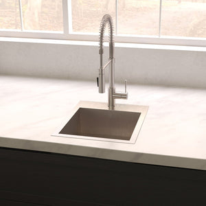 ZLINE Donner 15 in. Topmount Single Bowl Stainless Steel Bar Kitchen Sink (STS-15)