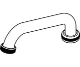 Central Brass SU-2924-H-01 6" Swivel Tube Spout With Hose End Rough
