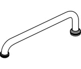 Central Brass SU-363-LH 12" Swivel Tube Spout With Hose End in Polished Chrome