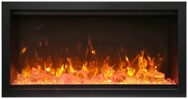Amantii SYM-88-XT Symmetry Xtra Tall Smart Electric  88" Indoor / Outdoor WiFi Enabled Fireplace, Featuring a MultiFunction Remote Control , Multi Speed Flame Motor, and a Selection of Media Options