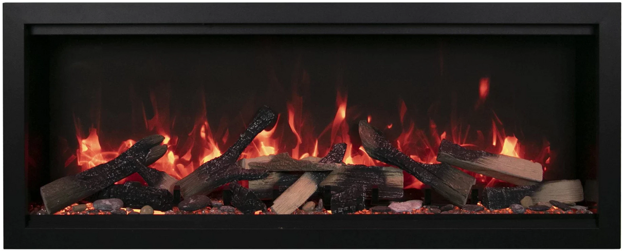 Amantii SYM-34-XT Symmetry Xtra Tall Smart Electric  34" Indoor / Outdoor WiFi Enabled Fireplace, Featuring a MultiFunction Remote Control , Multi Speed Flame Motor, and a Selection of Media Options