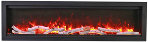 Amantii SYM-34 Symmetry Smart Electric  34" Indoor / Outdoor WiFi Enabled Built In Fireplace, Featuring a MultiFunction Remote Control , Multi Speed Flame Motor and a 10 piece Birch Log Set