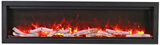 Amantii SYM-100 Symmetry Smart Electric  100" Indoor / Outdoor WiFi Enabled Built In Fireplace, Featuring a MultiFunction Remote Control , Multi Speed Flame Motor and a 10 piece Birch Log Set