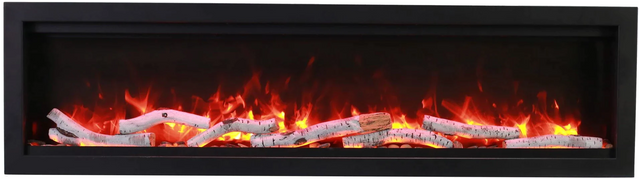 Amantii SYM-50-BESPOKE Symmetry Bespoke - 50" Indoor / Outdoor Electric Built In Fireplace featuring, WiFi Compatibilty & Bluetooth Connectivity, MultiFunction Remote, and a Selection of Media Options