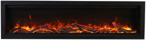 Amantii SYM-34 Symmetry Smart Electric  34" Indoor / Outdoor WiFi Enabled Built In Fireplace, Featuring a MultiFunction Remote Control , Multi Speed Flame Motor and a 10 piece Birch Log Set