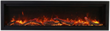 Amantii SYM-60 Symmetry Smart Electric  60" Indoor / Outdoor WiFi Enabled Built In Fireplace, Featuring a MultiFunction Remote Control , Multi Speed Flame Motor and a 10 piece Birch Log Set