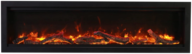 Amantii SYM-50-BESPOKE Symmetry Bespoke - 50" Indoor / Outdoor Electric Built In Fireplace featuring, WiFi Compatibilty & Bluetooth Connectivity, MultiFunction Remote, and a Selection of Media Options