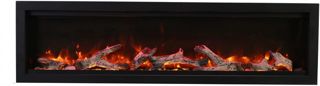Amantii SYM-50-BESPOKE Symmetry Bespoke - 50" Indoor / Outdoor Electric Built In Fireplace featuring, WiFi Compatibilty & Bluetooth Connectivity, MultiFunction Remote, and a Selection of Media Options