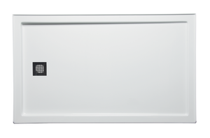 Americh S6034EL-WH 60" x 34" End Drain Left DS Base w/Square Drain - White