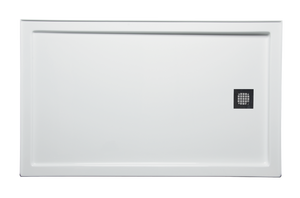 Americh S6034ER-BI 60" x 34" End Drain Right DS Base w/Square Drain - Biscuit