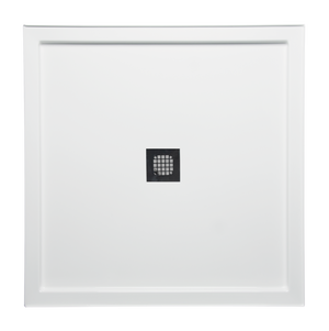 Americh S3838ST-BI 38" x 38" Single Threshold DS Base w/Square Drain - Biscuit