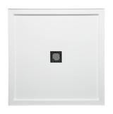 Americh S4848ST-BI 48" x 48" Single Threshold DS Base w/Square Drain - Biscuit