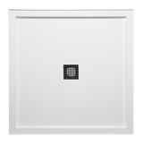 Americh S3838TT-WH 38" x 38" Triple Threshold DS Base w/Square Drain - White