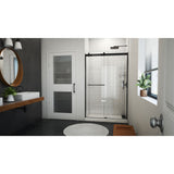 DreamLine Sapphire-V 44 - 48 in. W x 76 in. H Bypass Shower Door in Satin Black and Clear Glass