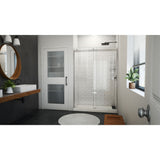 DreamLine Sapphire-V 50 - 54 in. W x 76 in. H Bypass Shower Door in Brushed Nickel and Clear Glass