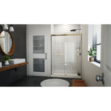 DreamLine Sapphire-V 50 - 54 in. W x 76 in. H Bypass Shower Door in Brushed Gold and Clear Glass