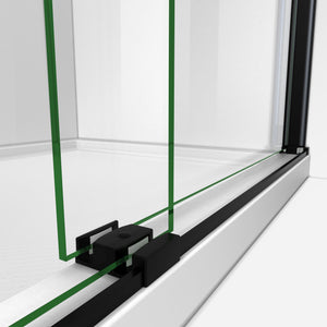DreamLine Sapphire 56-60 in. W x 76 in. H Semi-Frameless Bypass Shower Door in Satin Black