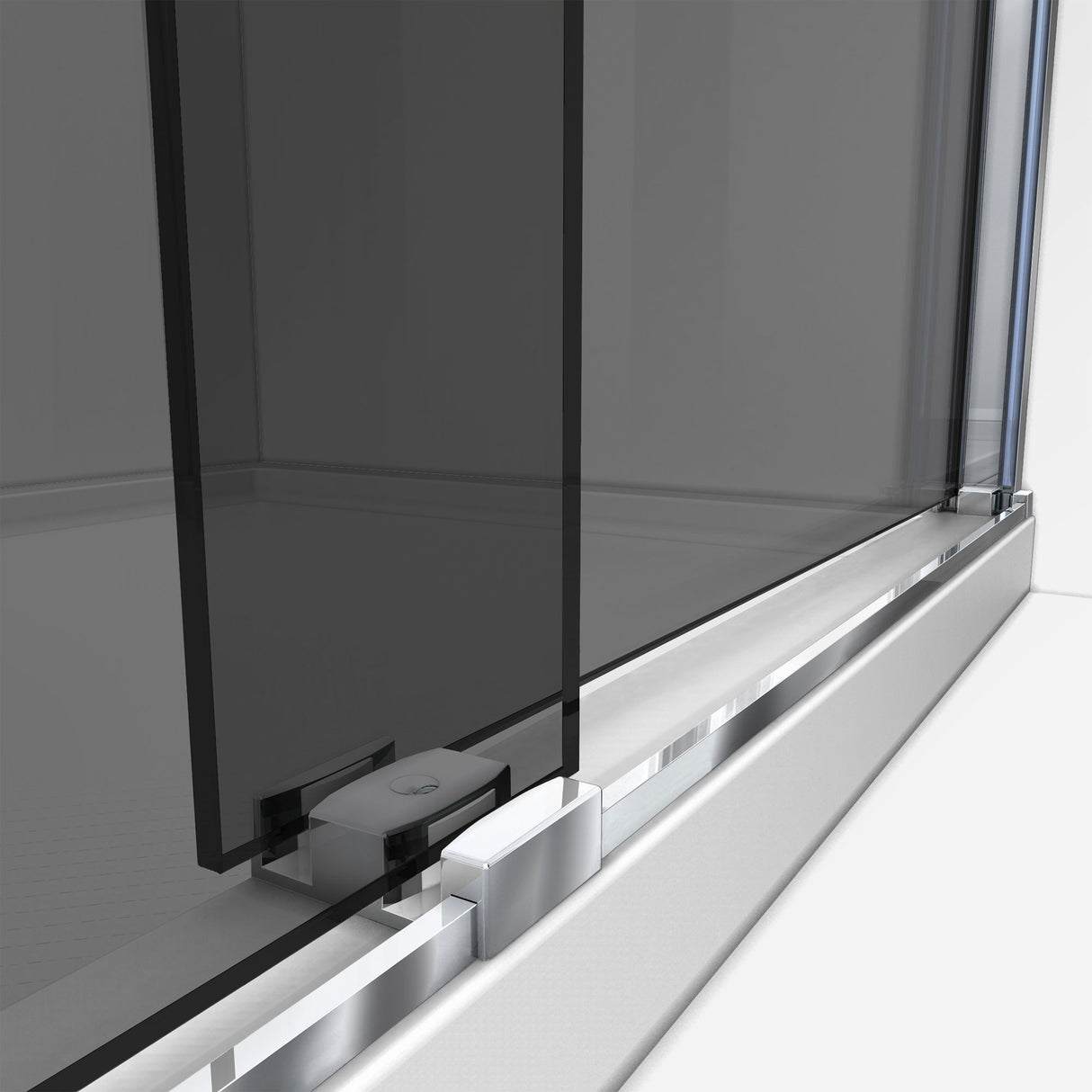 DreamLine Sapphire 56-60 in. W x 76 in. H Semi-Frameless Bypass Shower Door in Chrome and Gray Glass