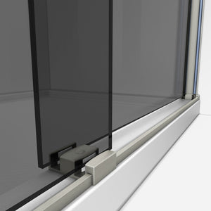 DreamLine Sapphire 56-60 in. W x 76 in. H Semi-Frameless Bypass Shower Door in Brushed Nickel and Gray Glass