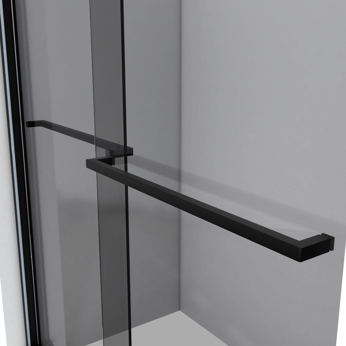 DreamLine Sapphire 44-48 in. W x 76 in. H Semi-Frameless Bypass Shower Door in Satin Black and Gray Glass