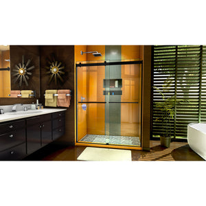 DreamLine Sapphire 56-60 in. W x 76 in. H Semi-Frameless Bypass Shower Door in Satin Black