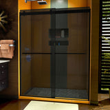 DreamLine Sapphire 56-60 in. W x 76 in. H Semi-Frameless Bypass Shower Door in Satin Black and Gray Glass