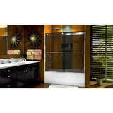 DreamLine Sapphire 56-60 in. W x 60 in. H Semi-Frameless Bypass Tub Door in Chrome and Gray Glass