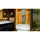 DreamLine Sapphire 56-60 in. W x 60 in. H Semi-Frameless Bypass Tub Door in Brushed Nickel