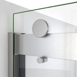DreamLine Sapphire-V 50 - 54 in. W x 76 in. H Bypass Shower Door in Brushed Nickel and Clear Glass