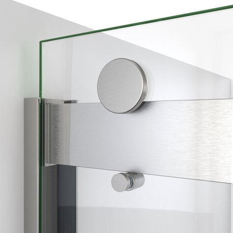 DreamLine Sapphire-V 50 - 54 in. W x 76 in. H Bypass Shower Door in Brushed Nickel and Clear Glass