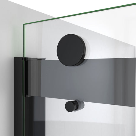 DreamLine Sapphire-V 56 - 60 in. W x 76 in. H Bypass Shower Door in Satin Black and Clear Glass