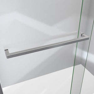 DreamLine Sapphire-V 44 - 48 in. W x 76 in. H Bypass Shower Door in Brushed Nickel and Clear Glass