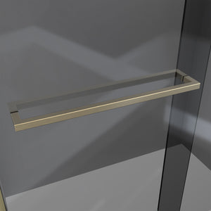 DreamLine Sapphire-V 44 - 48 in. W x 76 in. H Bypass Shower Door in Brushed Gold and Gray Glass