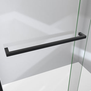 DreamLine Sapphire-V 50 - 54 in. W x 76 in. H Bypass Shower Door in Satin Black and Clear Glass